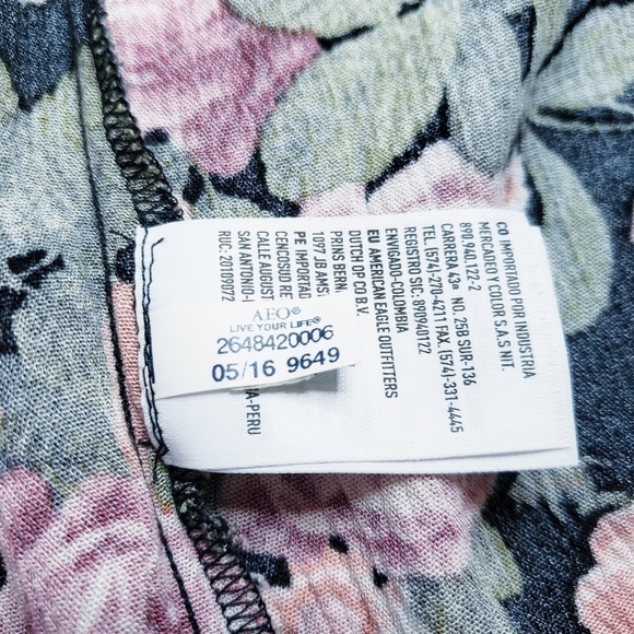 AEO American Eagle Floral Halter Maxi Dress Open Back Black - Picture 10 of 10